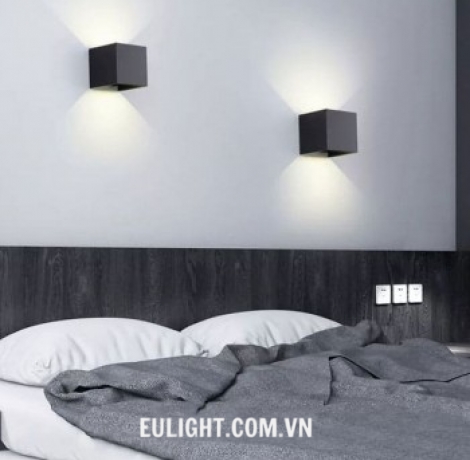 đèn hắt 2 chiều có chỉnh hướng chiều gắn tường vỏ đen VNT2217D/10W