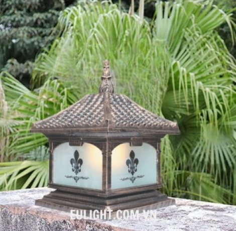 đèn trụ vàng thân nhôm đúc gắn cổng, tường rào TD425A/200