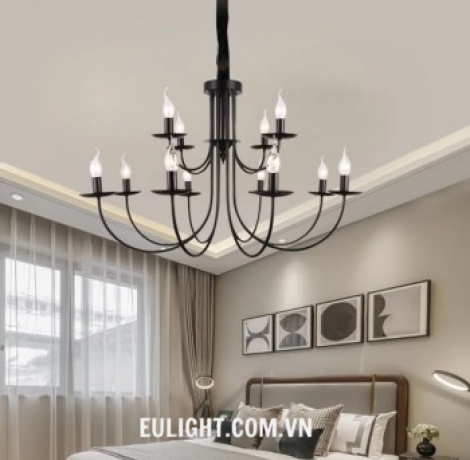 Đèn chùm nến phong cách châu âu 8+4 tay DT9107/8+4