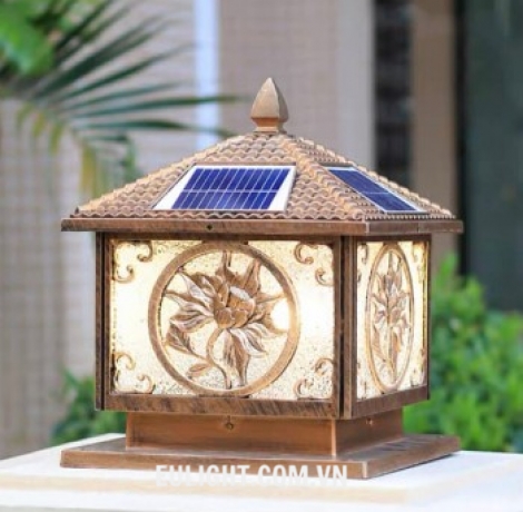 Đèn Trụ NLMT nhôm đúc  vỏ màu đen solar MT33