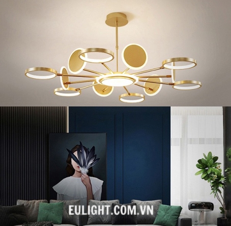 đèn chùm nghệ thuật  loại 12 tay thân đen TTK116T12