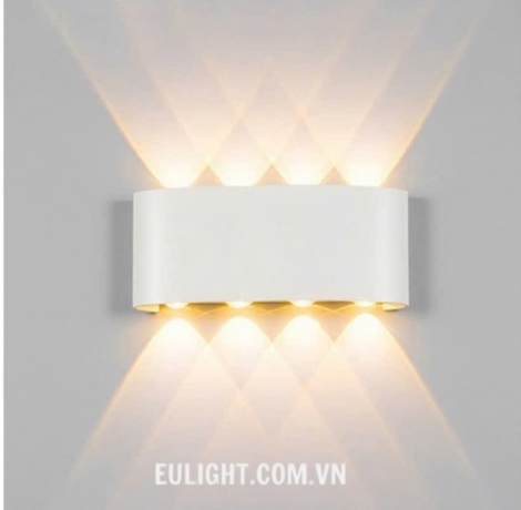 đèn hắt tường 8 tia vỏ trắng VNT0208A