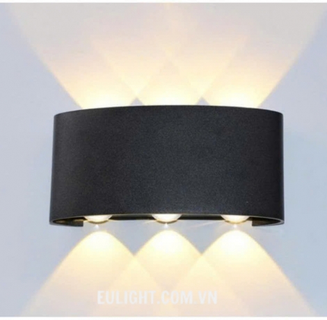 đèn hắt tường 6 tia vỏ trắng 0206A